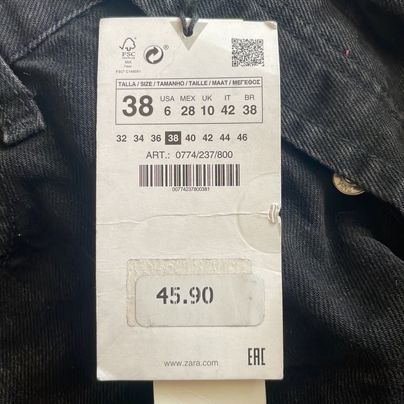 NWT Zara high rise black straight leg jeans - Picture 5 of 5